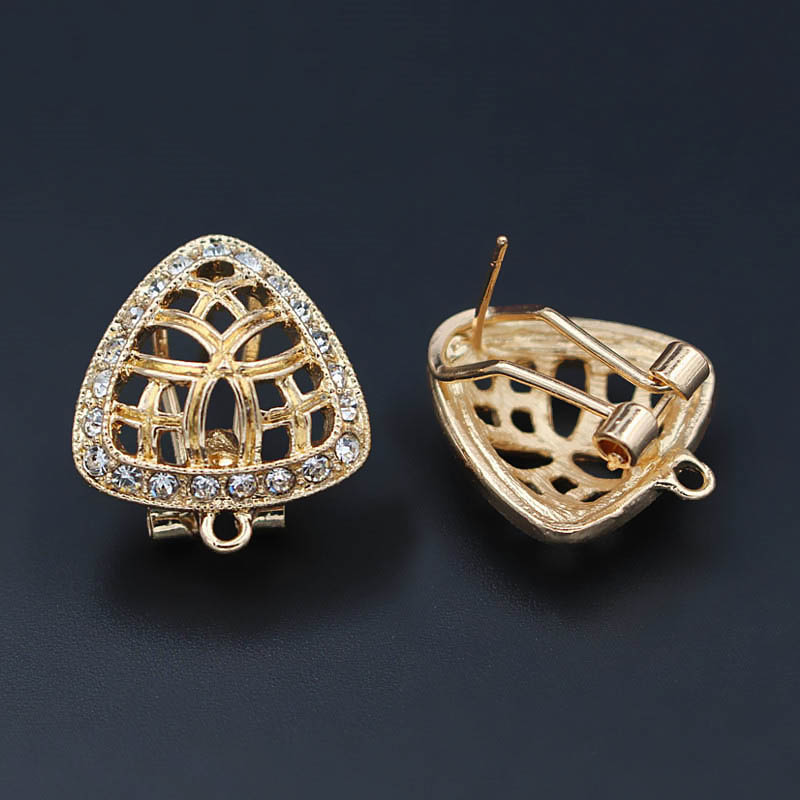 Jewelry Making Dubai - 10쌍 귀걸이 포스트(루프형 걸이 포함) CZ