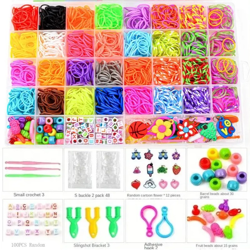 Jewelry Making Kit For Beginners - 4300개 이상의 32가지 색상의 화려한 고무줄