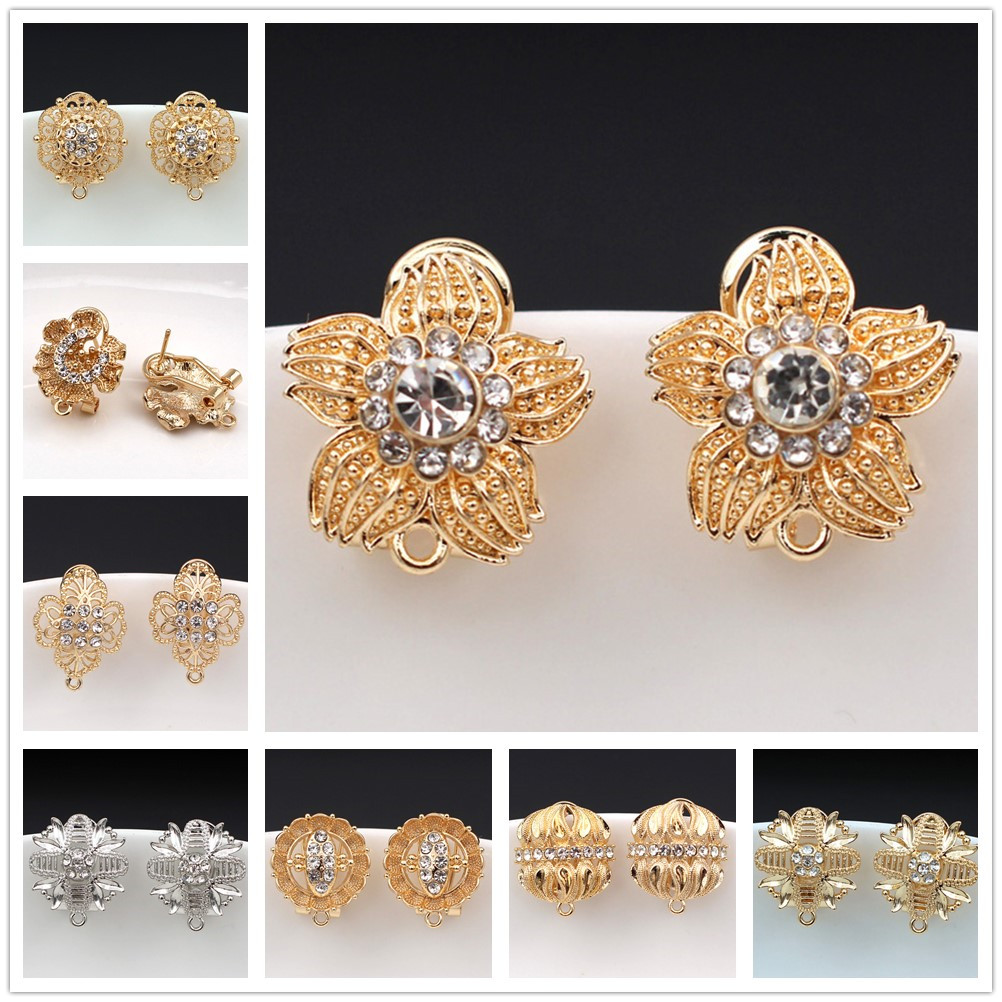 10쌍 CZ 꽃 귀걸이 포스트, 루프 행거 커넥터 포함 - Jewelry Making Dubai 리뷰 및 가격