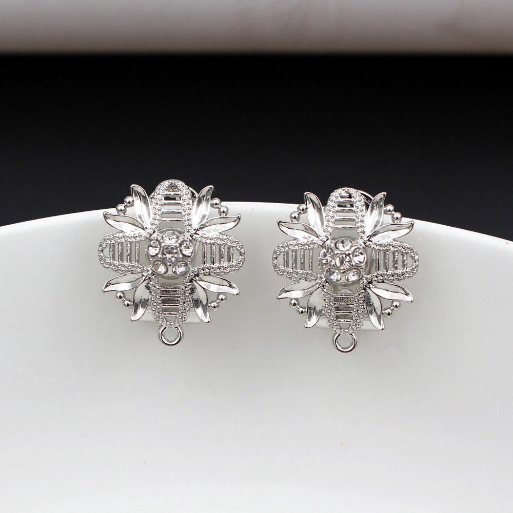 10쌍 CZ 꽃 귀걸이 포스트, 루프 행거 커넥터 포함 - Jewelry Making Dubai 리뷰 및 가격