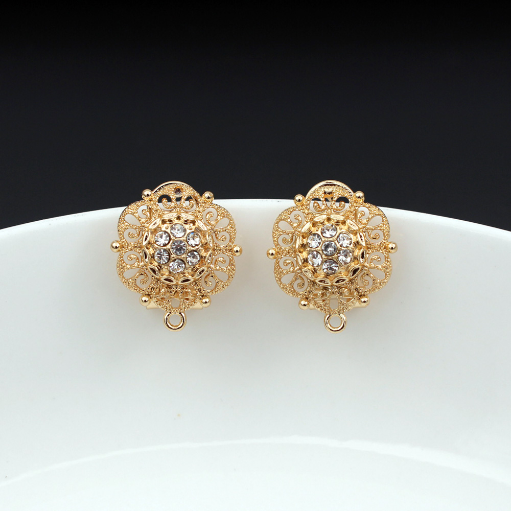 10쌍 CZ 꽃 귀걸이 포스트, 루프 행거 커넥터 포함 - Jewelry Making Dubai 리뷰 및 가격