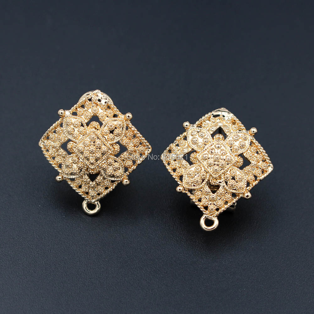루프 행어 중공 사각형 모양 베이스 귀걸이 포스트, D - Jewelry Making Dubai 리뷰 및 가격