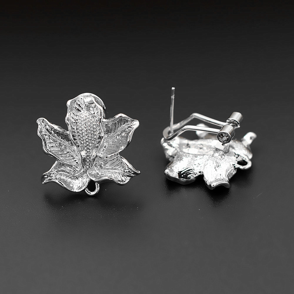 10쌍 클립 귀걸이 포스트, 루프 행거, 속이 빈 꽃  - Jewelry Making Dubai 리뷰 및 가격