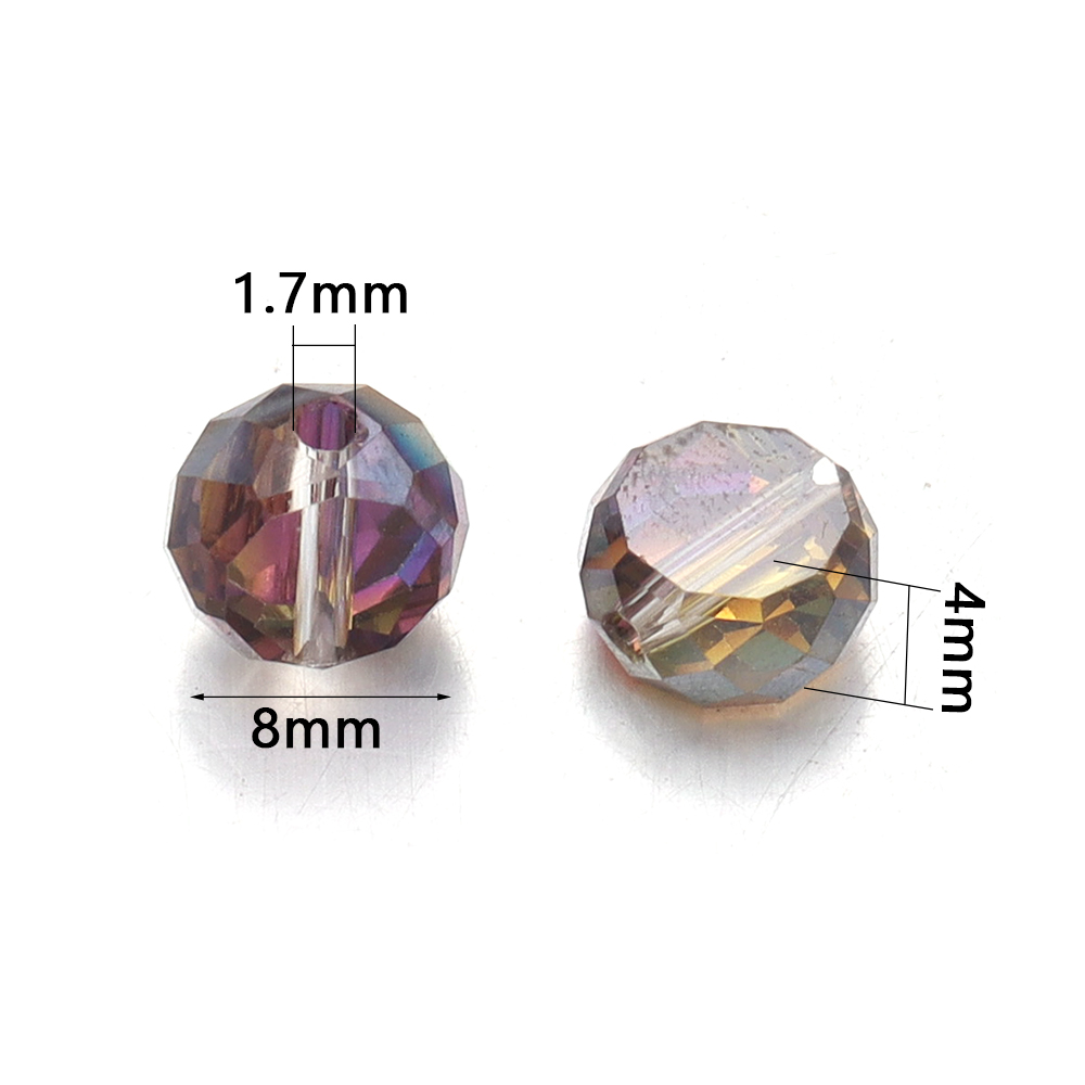 30개/세트 8mm 다채로운 도금 플랫 라운드 면처리  - Jewelry Making Beginners 리뷰 및 가격