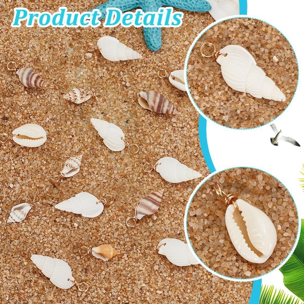 100pcs 4 스타일 자연 쉘 매력 펜 던 트 조개  - Jewelry Making Kit For Beginners 리뷰 및 가격