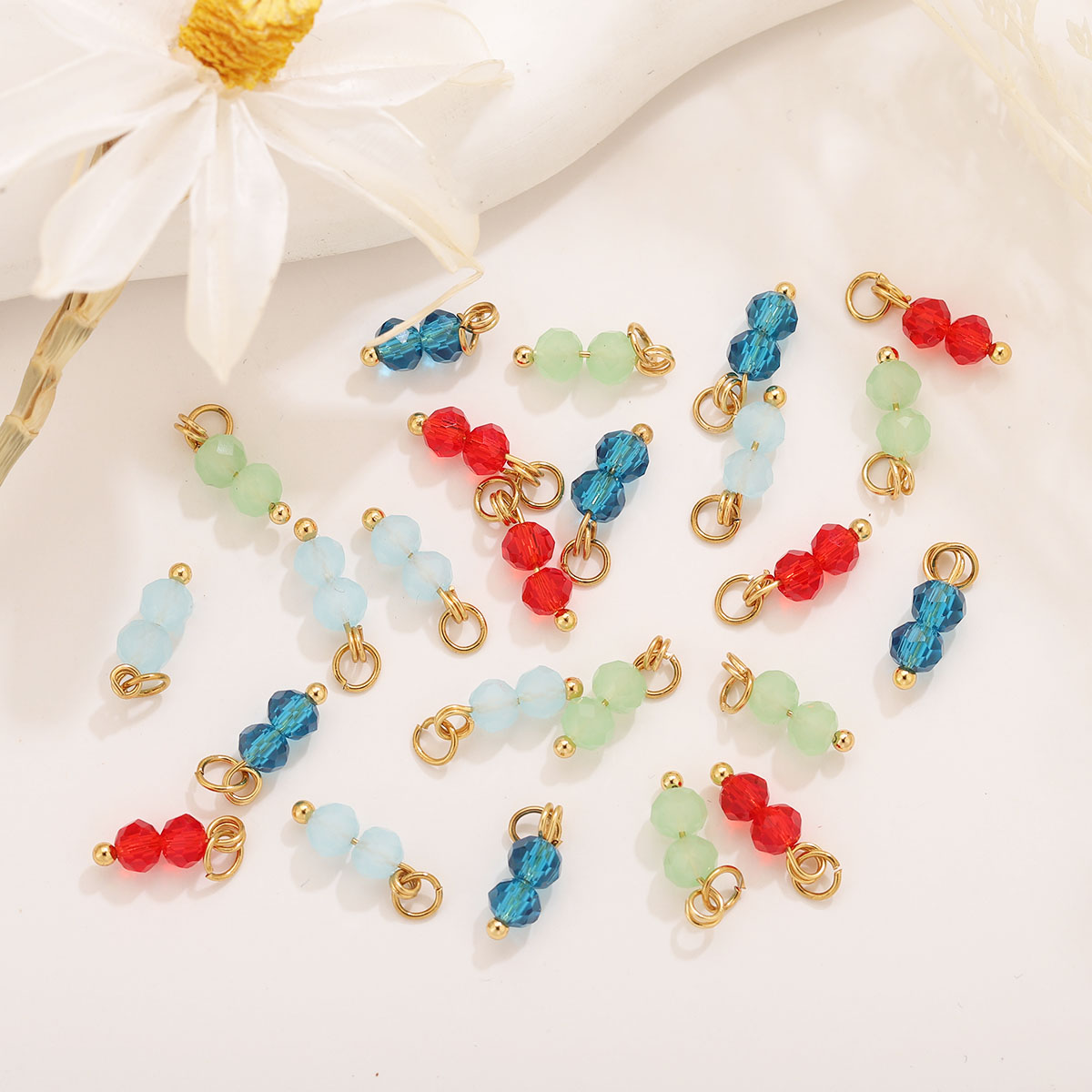 10pcs 컬러 크리스탈 더블 비즈 참 스테인레스 스틸 - Jewelry Making Beginners 리뷰 및 가격