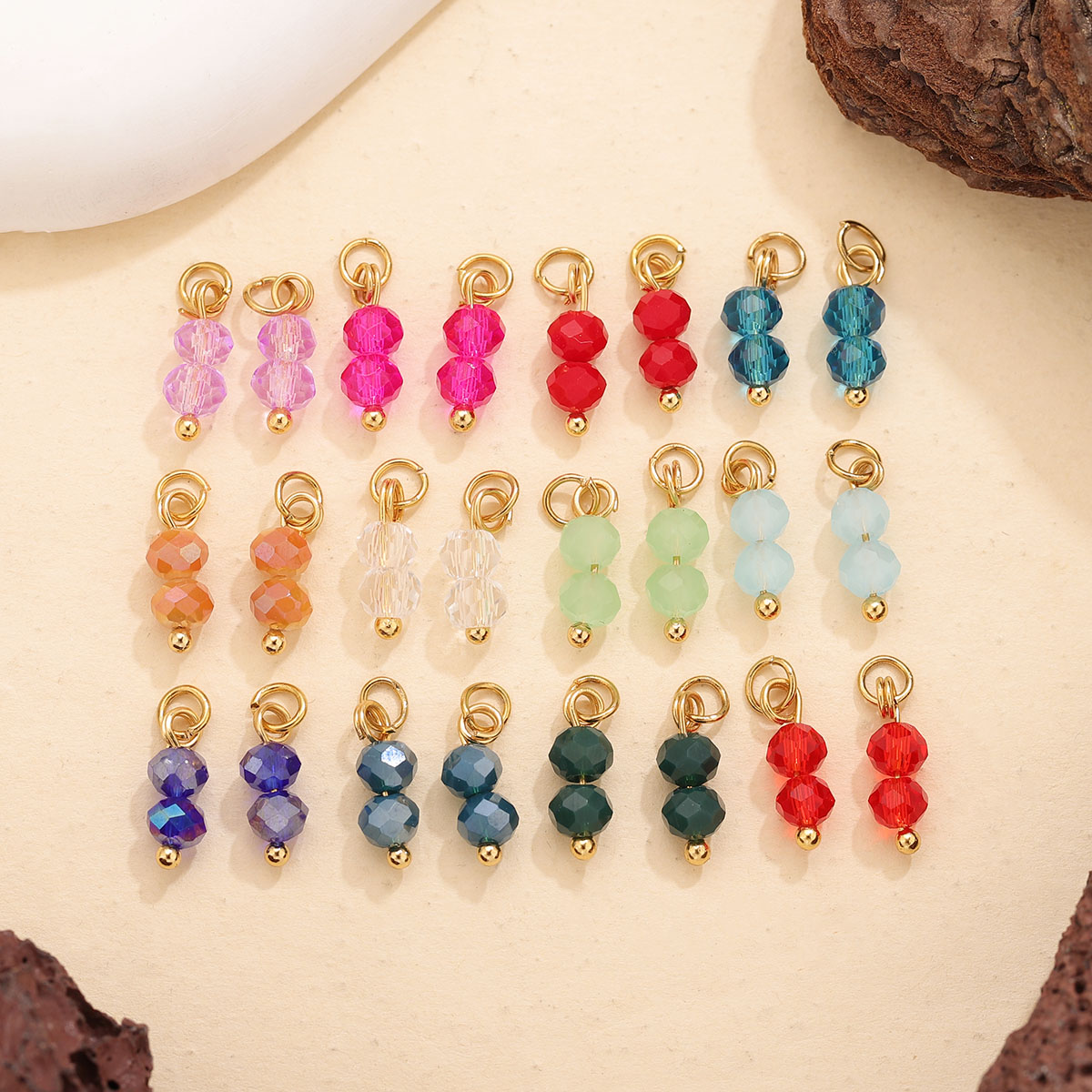 10pcs 컬러 크리스탈 더블 비즈 참 스테인레스 스틸 - Jewelry Making Beginners 리뷰 및 가격