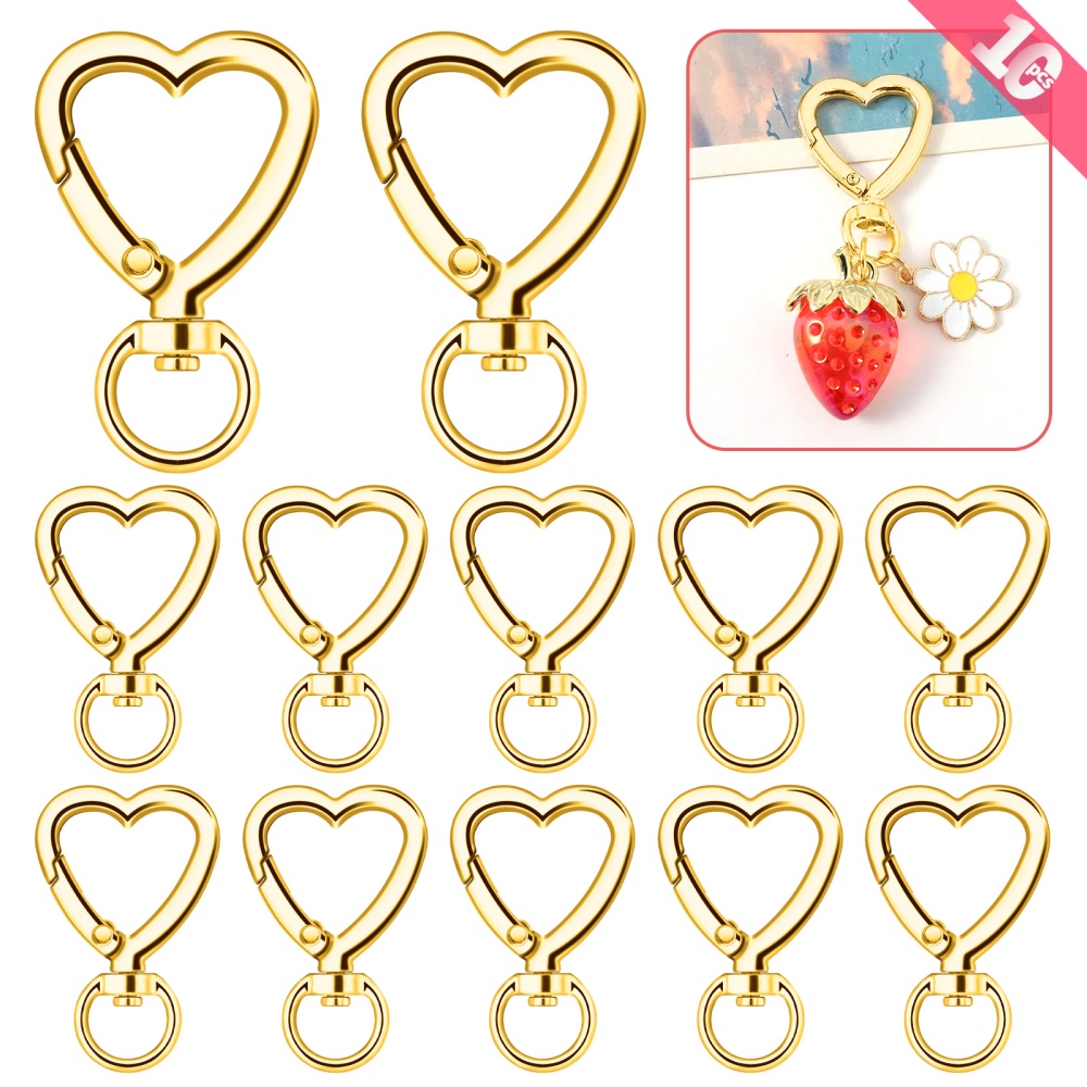 10개 금속 하트 모양 로브스터 클로 클래스프 회전식  - Jewelry Making Kit For Beginners 리뷰 및 가격