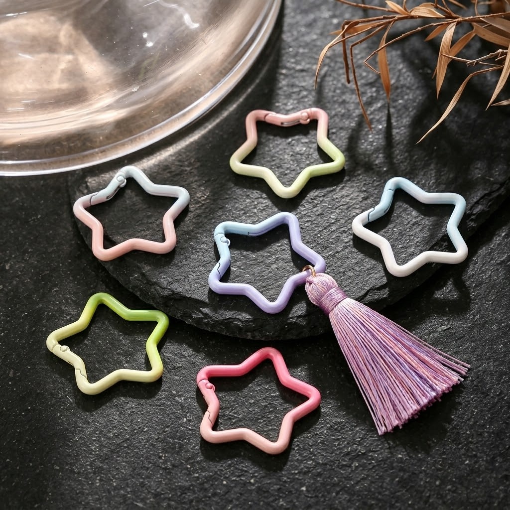 5PCS 그라디언트 별 모양 스프링 링 걸쇠 다채로운  - Jewelry Making Kit For Beginners 리뷰 및 가격