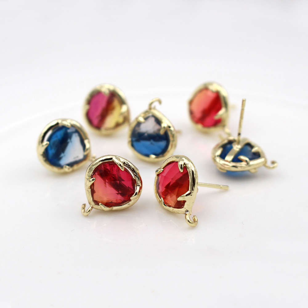 10쌍 하트 모양 블루 레드 크리스탈 프롱 스터드 귀걸 - Jewelry Making Dubai 리뷰 및 가격