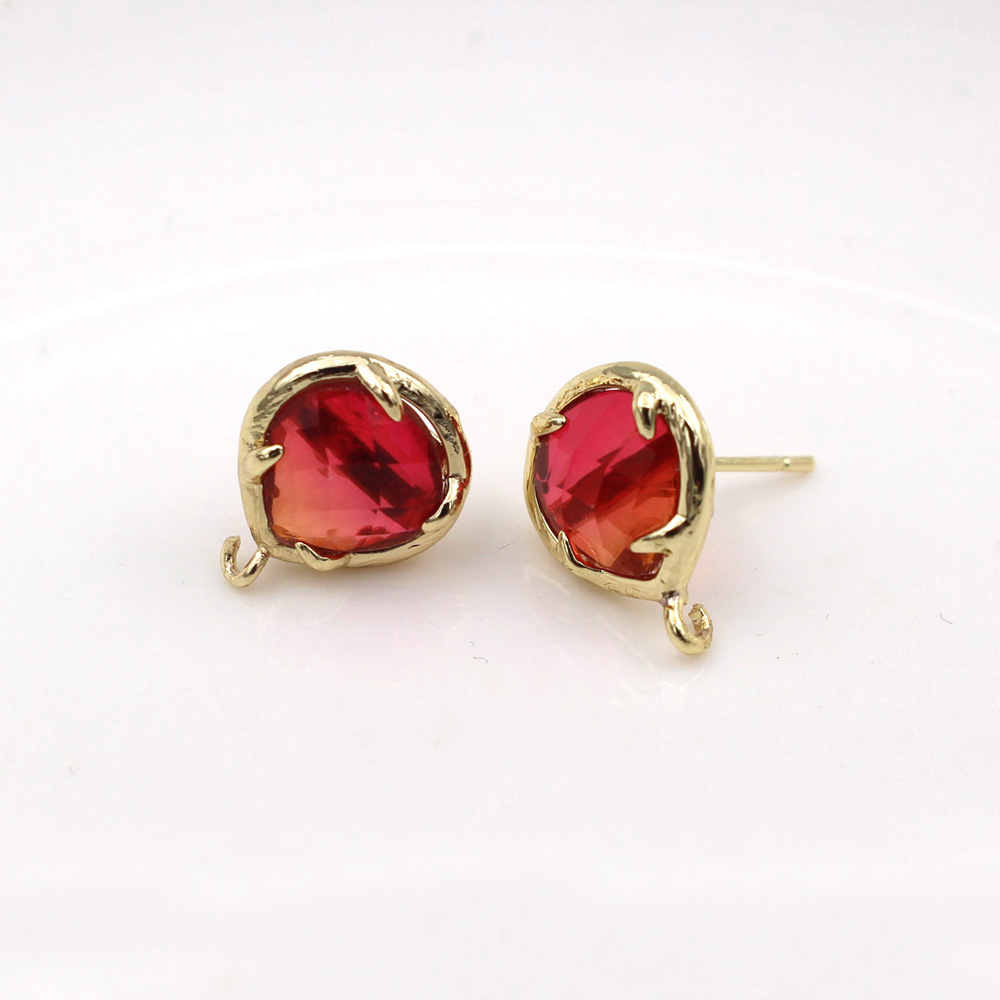 10쌍 하트 모양 블루 레드 크리스탈 프롱 스터드 귀걸 - Jewelry Making Dubai 리뷰 및 가격